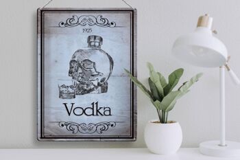 Plaque en tôle 30x40cm 1925 Crâne de Vodka 3