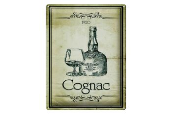 Plaque en tôle 30x40cm 1920 Cognac Rétro 1
