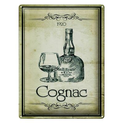 Plaque en tôle 30x40cm 1920 Cognac Rétro