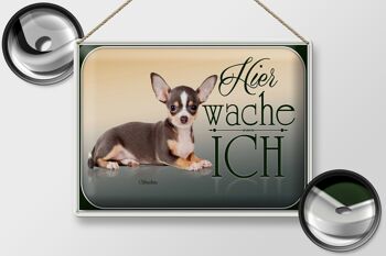 Plaque en tôle chien 40x30cm Welsh Corgi ici je me réveille 2