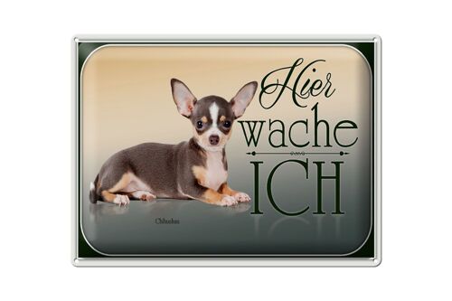 Blechschild Hund 40x30cm Welsh Corgi hier wache ich