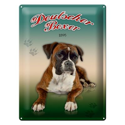 Tin sign dog 30x40cm German Boxer 1895