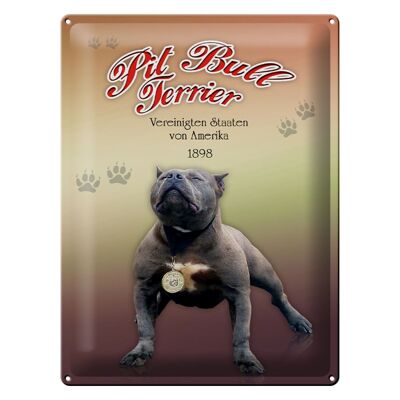 Blechschild Hund 30x40cm Pit Bull Terrier Amerika 1898