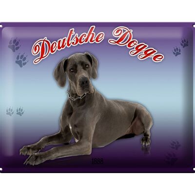 Tin sign dog 40x30cm Great Dane 1888