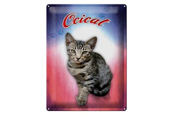 Plaque en tôle chat 40x30cm décoration murale Ocicat 1