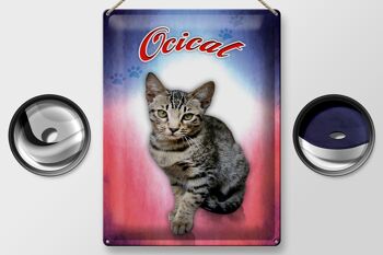 Plaque en tôle chat 40x30cm décoration murale Ocicat 2