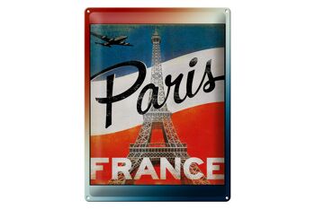 Plaque en tôle Paris 30x40cm Tour Eiffel France décoration murale 1