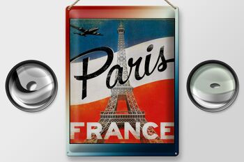 Plaque en tôle Paris 30x40cm Tour Eiffel France décoration murale 2