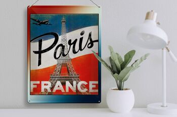 Plaque en tôle Paris 30x40cm Tour Eiffel France décoration murale 3