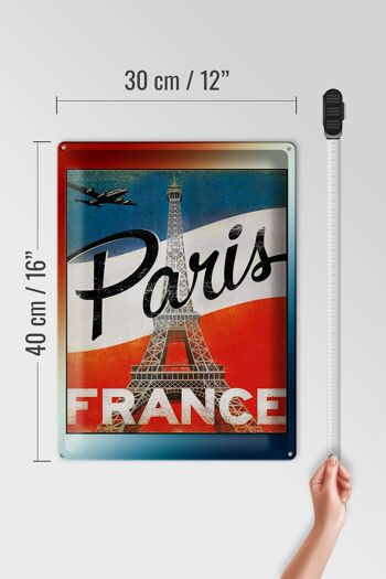 Plaque en tôle Paris 30x40cm Tour Eiffel France décoration murale 4