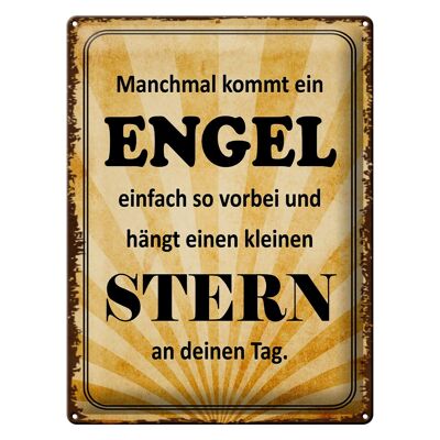 Blechschild Spruch 30x40cm manchmal kommt ein Engel