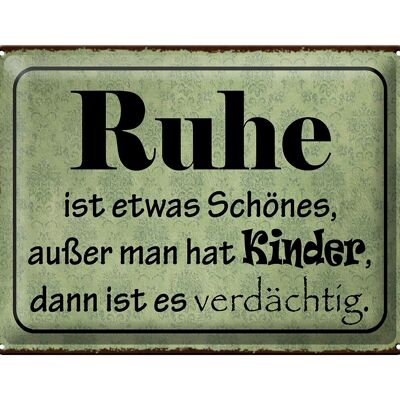 Blechschild Spruch 40x30cm Ruhe ist etwas schönes außer