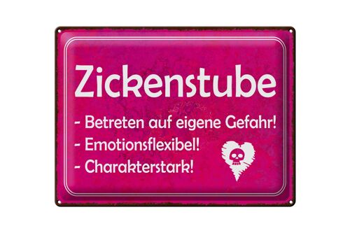 Blechschild Zickenstube 40x30cm Betreten eigene Gefahr