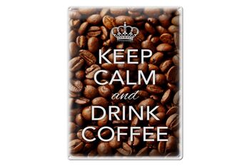 Panneau en étain disant 30x40cm Keep Calm and Drink Coffee Coffee 1