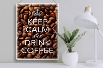 Panneau en étain disant 30x40cm Keep Calm and Drink Coffee Coffee 3