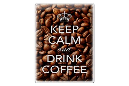 Blechschild Spruch 30x40cm Keep Calm and drink Coffee Kaffee
