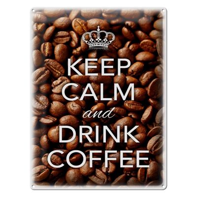 Targa in metallo con scritta "Keep Calm and drink Coffee Coffee" 30x40 cm