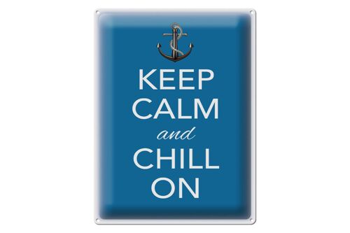 Blechschild Spruch 30x40cm Keep Calm and chill on