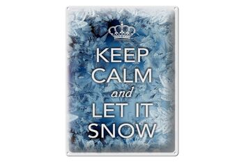 Panneau en étain disant 30x40cm Keep Calm and let is snow 1