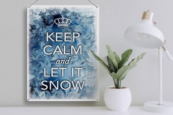 Panneau en étain disant 30x40cm Keep Calm and let is snow 3