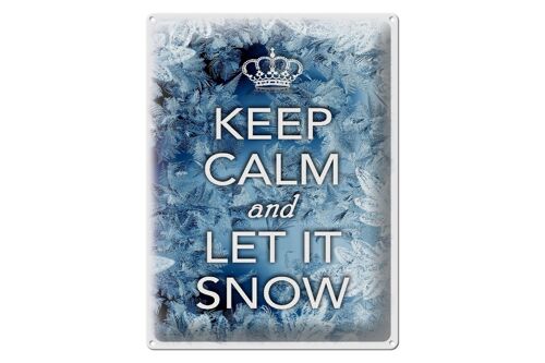 Blechschild Spruch 30x40cm Keep Calm and let ist snow