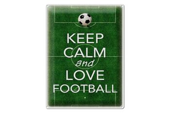 Panneau en étain disant 30x40cm Keep Calm and love Football 1