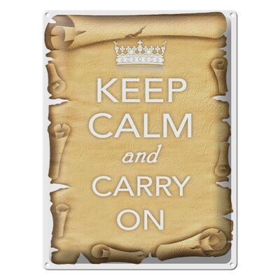 Blechschild Spruch 30x40cm Keep Calm and carry on