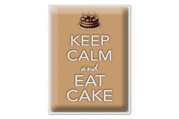 Panneau en étain disant 30x40cm Keep Calm and eat cake 1