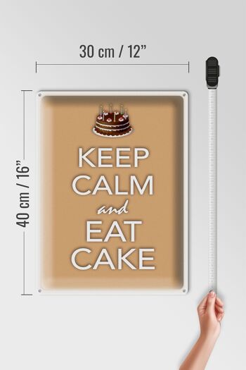 Panneau en étain disant 30x40cm Keep Calm and eat cake 4