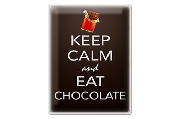 Panneau en étain disant 30x40cm Keep Calm and eat chocolate 1