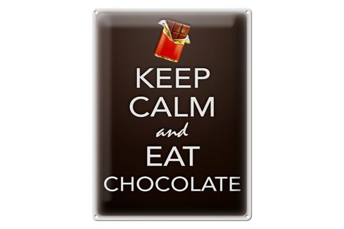 Blechschild Spruch 30x40cm Keep Calm and eat chokolate