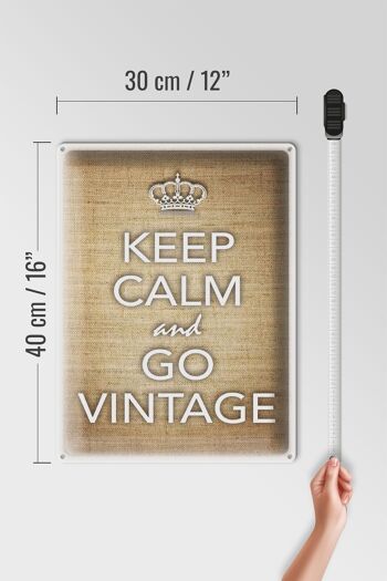 Panneau en étain disant 30x40cm Keep Calm and go vintage 4