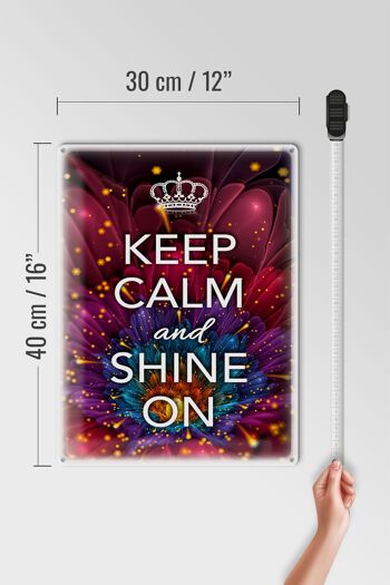 Panneau en étain disant 30x40cm Keep Calm and Shine On 4