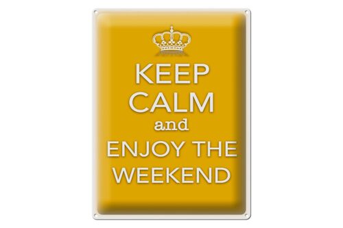 Blechschild Spruch 30x40cm Keep Calm and enjoy the weekend