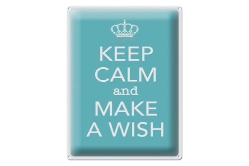 Blechschild Spruch 30x40cm Keep Calm and make a wish