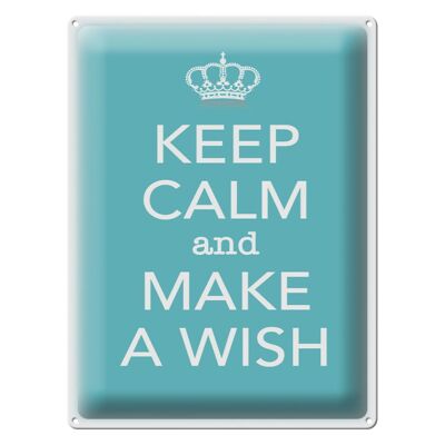 Blechschild Spruch 30x40cm Keep Calm and make a wish