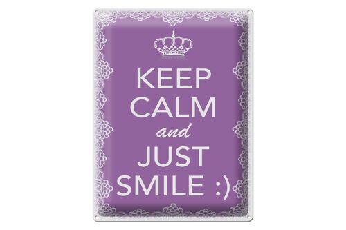 Blechschild Spruch 30x40cm Keep Calm and just smile:)
