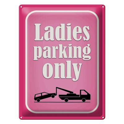 Blechschild Parken 30x40cm Ladies parking only rosa
