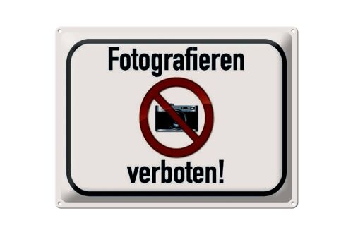 Blechschild Hinweis 40x30cm Fotografieren verboten