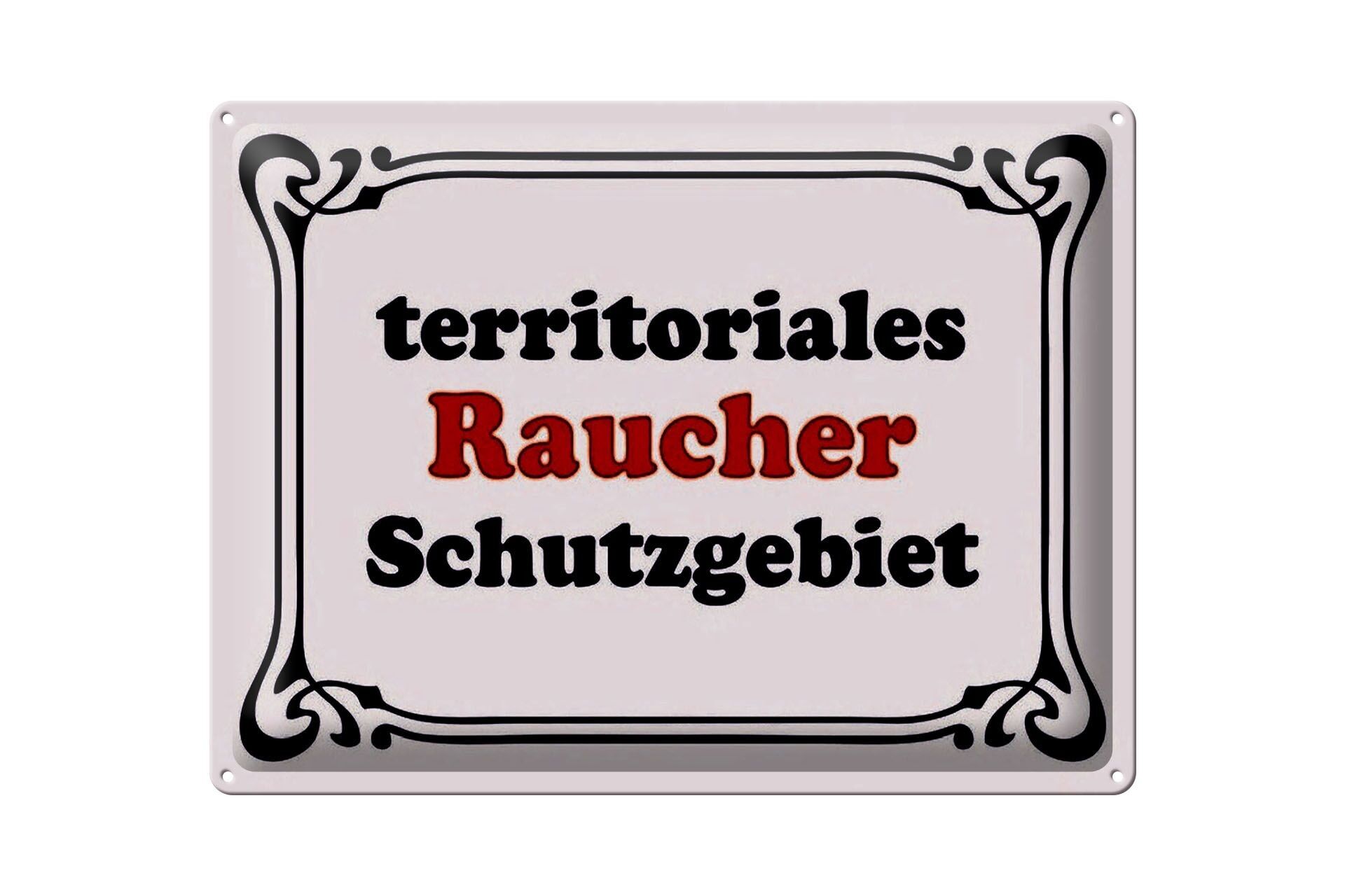 Targa in metallo avviso 40x30cm area riservata fumatori