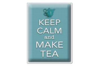 Plaque en étain disant 30x40cm Keep Calm and make tea 1