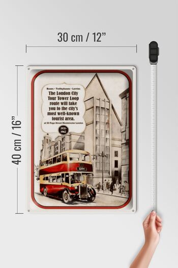 Plaque en tôle indiquant 30x40cm London City Tour 1931-1962 4