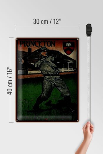 Panneau en étain rétro 30x40cm, Baseball Princeton 4