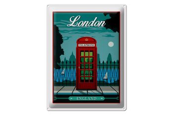 Plaque en tôle Londres 30x40cm rouge Téléphone Angleterre Téléphone 1