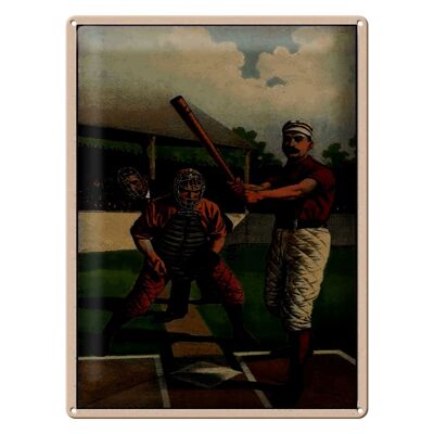 Metal sign retro 30x40cm baseball USA batsman