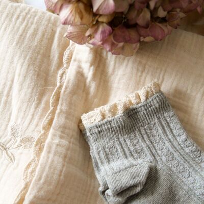 Gray macramé socks