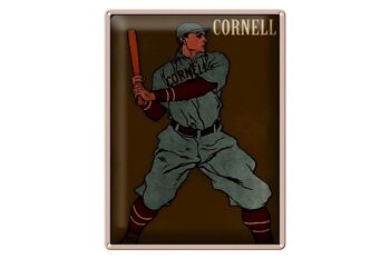 Panneau en étain rétro 30x40cm, batteur de Baseball Cornell 1