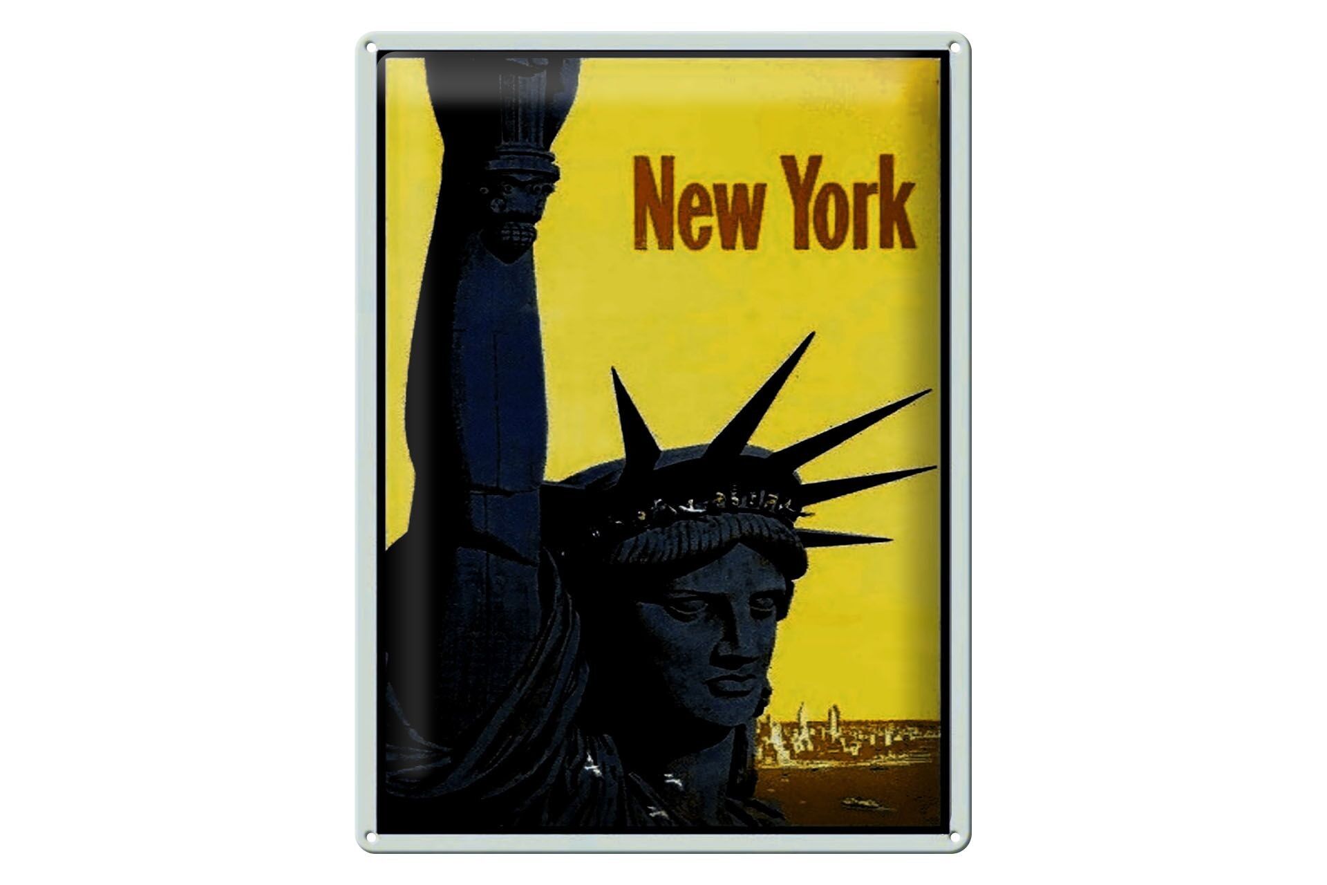 Cartel de chapa Retro 30x40cm Estatua de la Libertad de Nueva York
