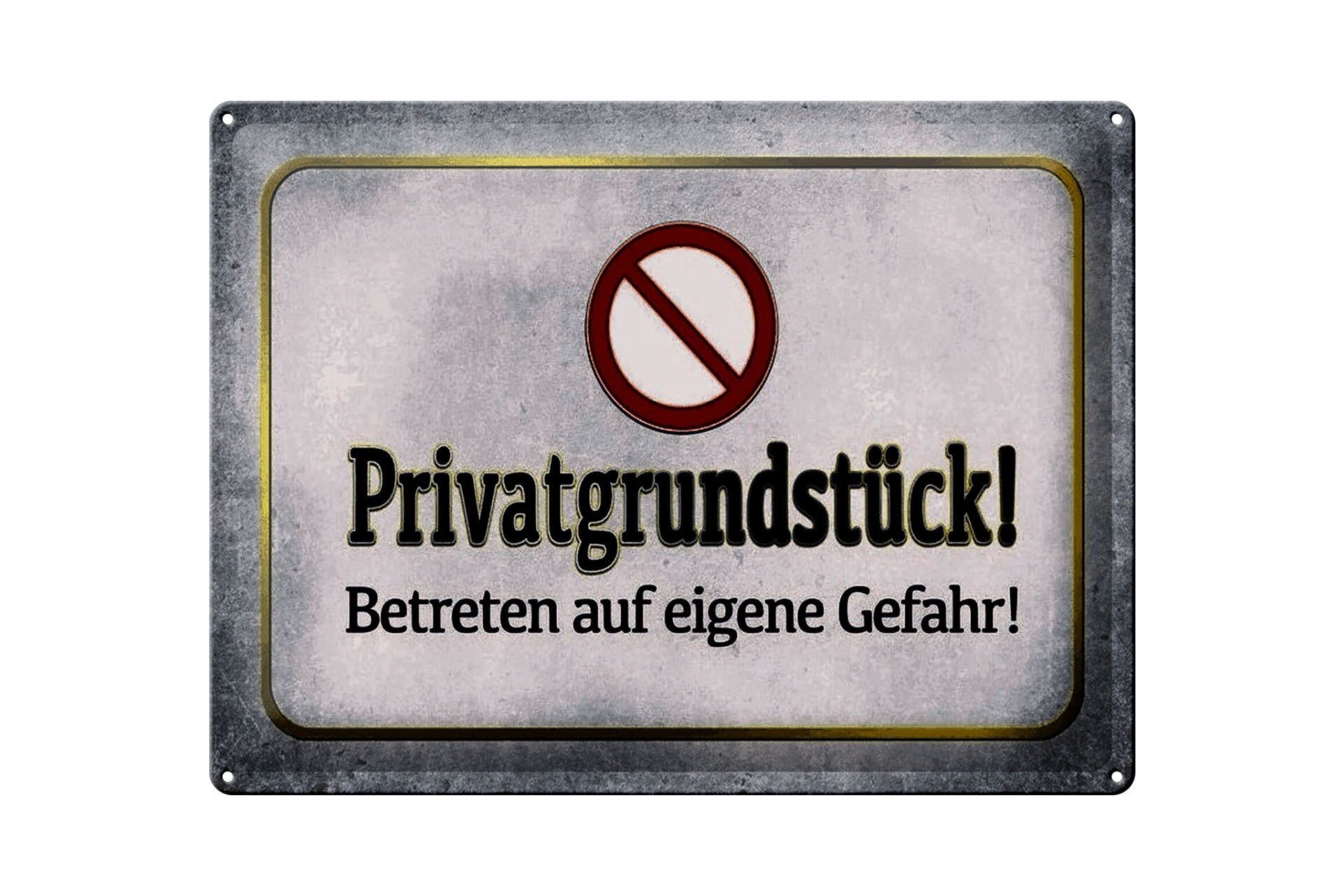 Cartel de chapa aviso 40x30cm propiedad privada! Peligro