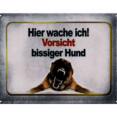 Blechschild Hinweis 40x30cm Vorsicht bissiger Hund